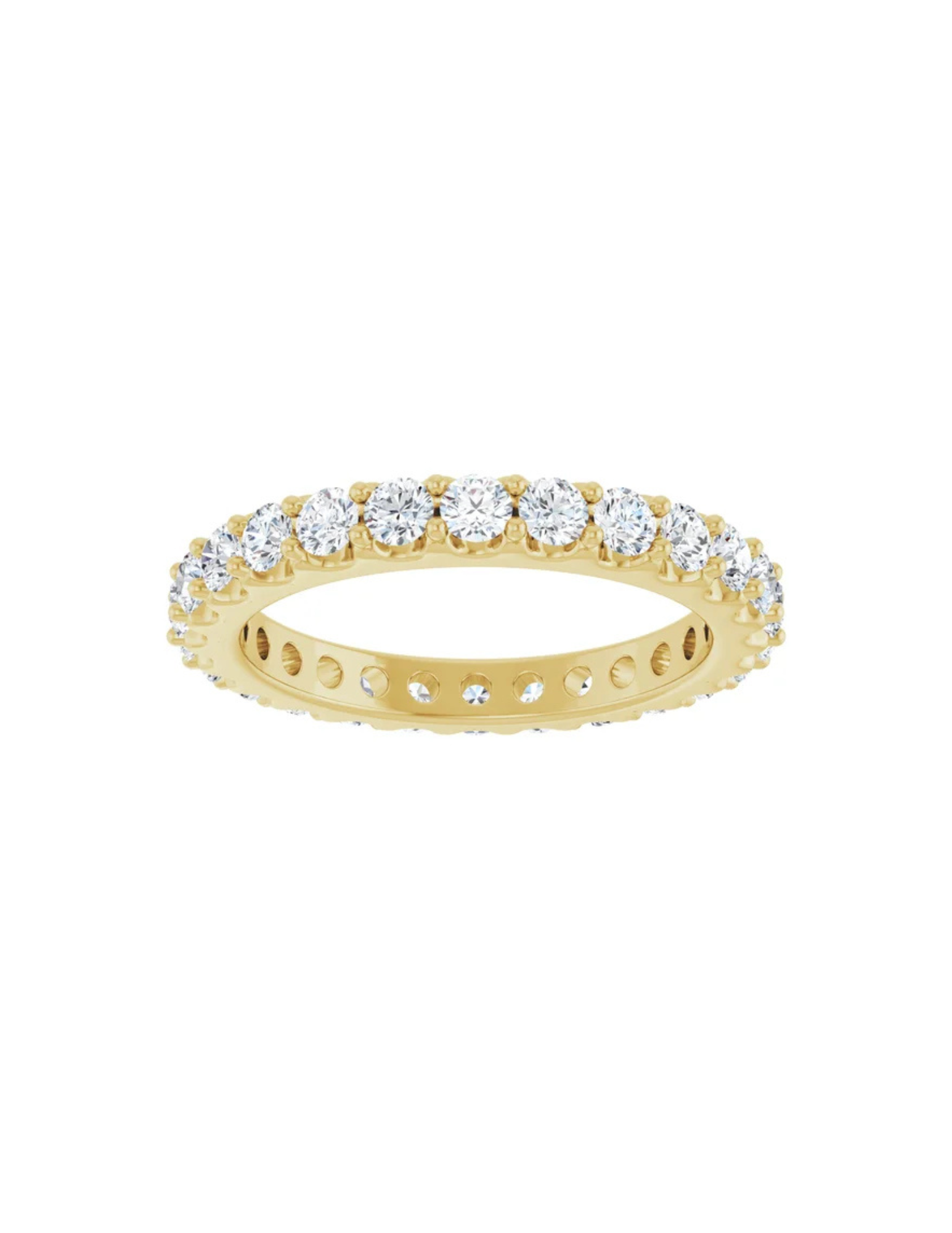 Gold ring with diamonds on a white background