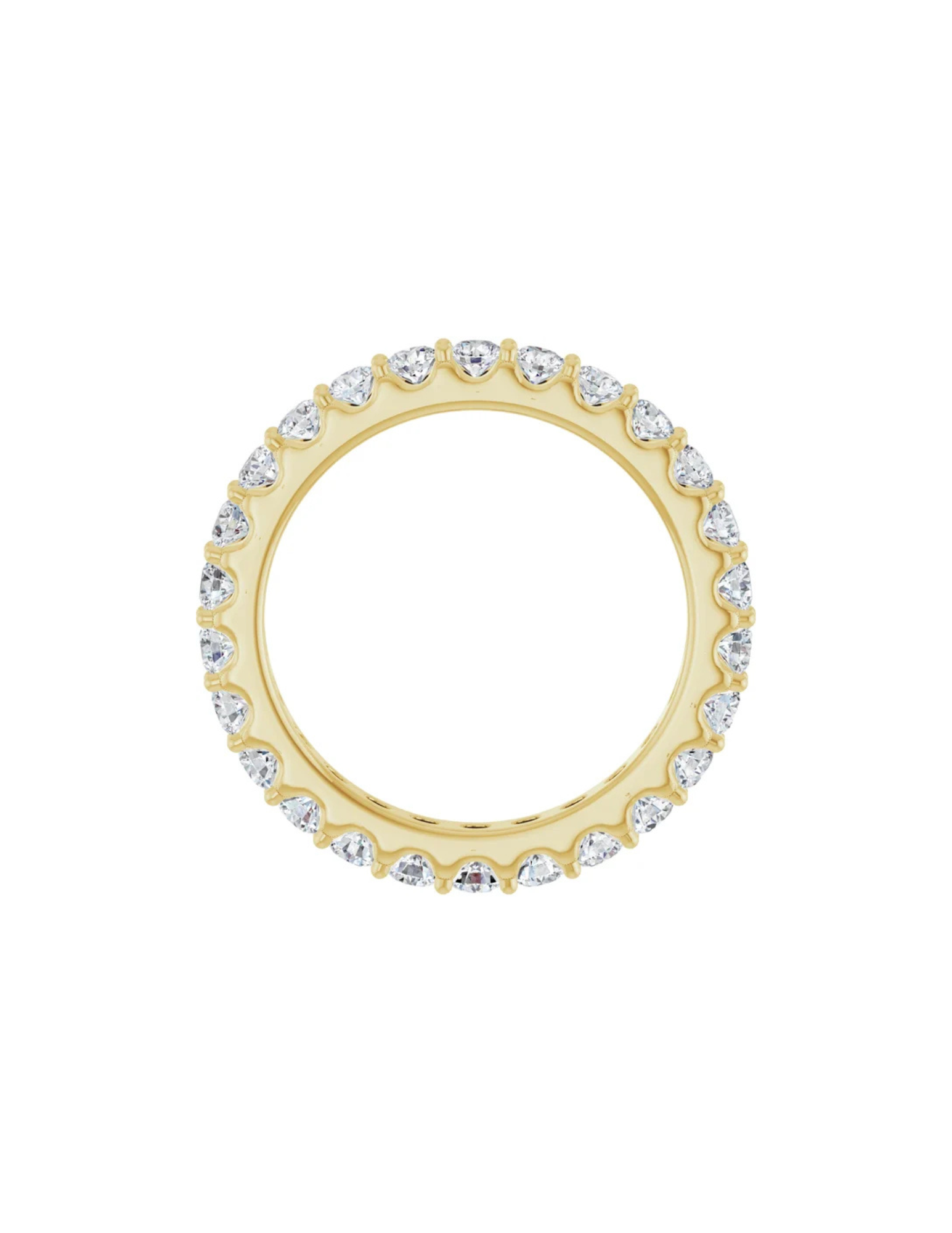 Gold ring with diamond stones on a white background