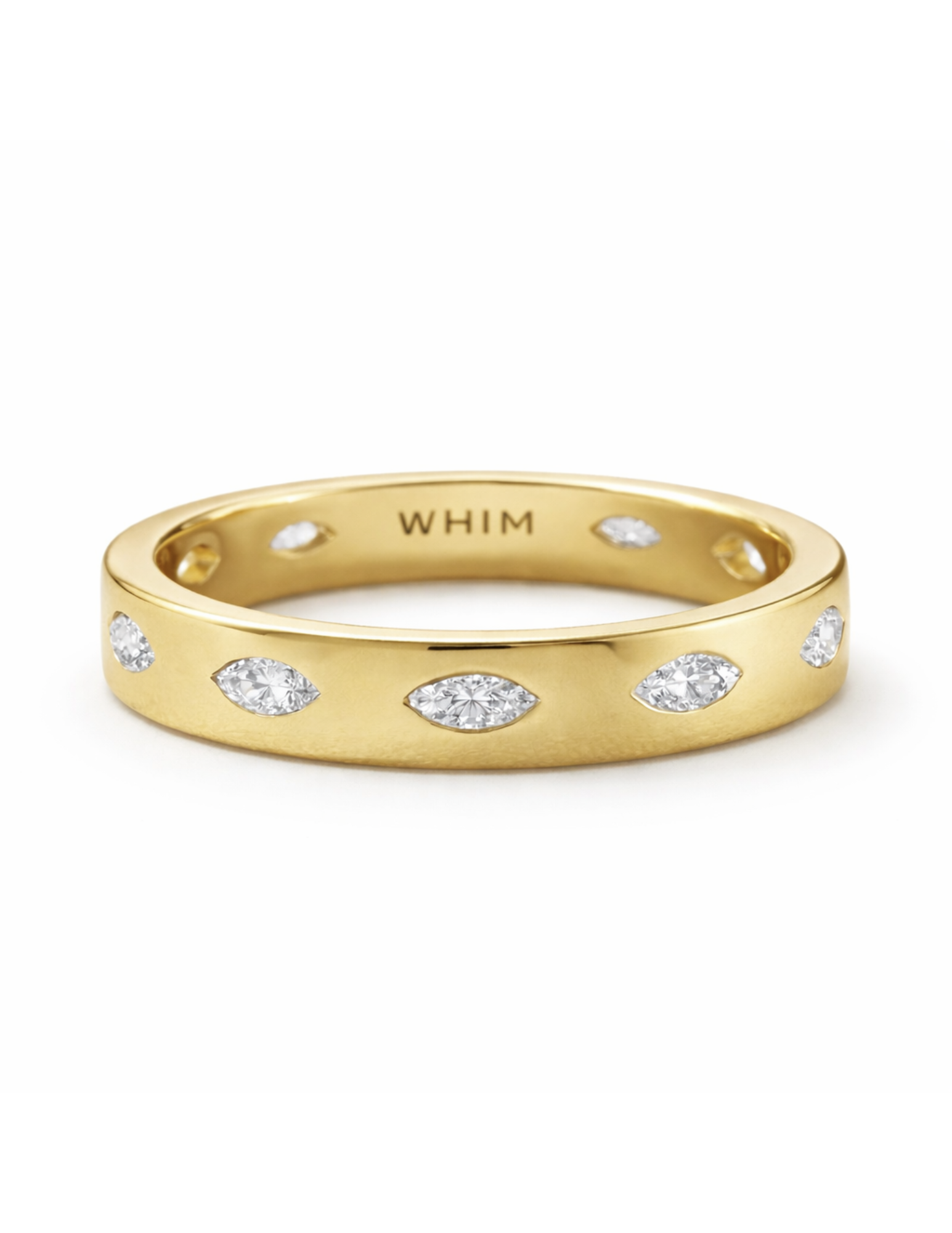 Marquise Burnished Diamond Band