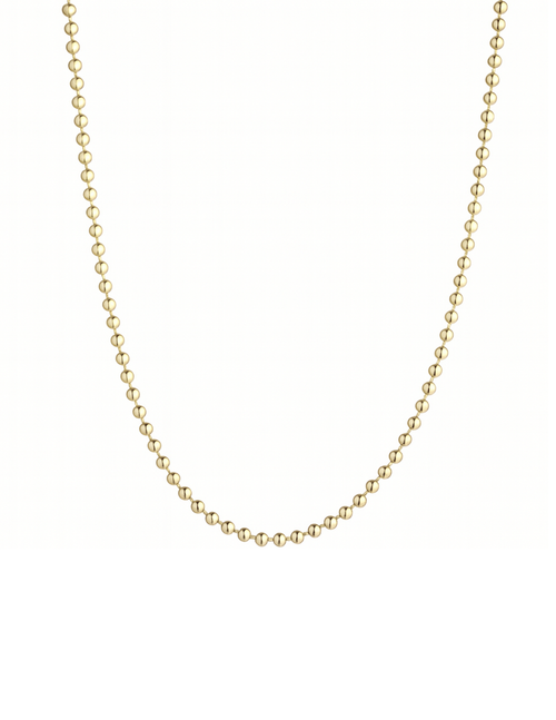Gold chain necklace on a white background